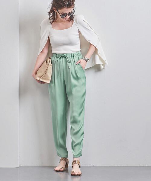 UNITED ARROWS（ユナイテッドアローズ）の「UWSC ドローストリング タックパンツ†（その他パンツ・レディース・ブラック/ナチュラル/ライム・36/34/38）」の18枚目の写真