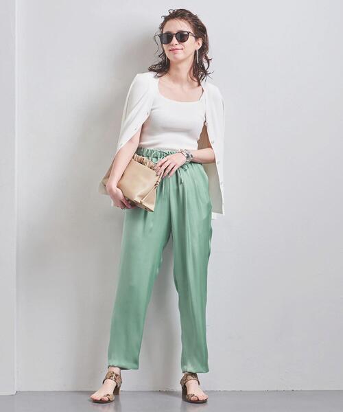 UNITED ARROWS（ユナイテッドアローズ）の「UWSC ドローストリング タックパンツ†（その他パンツ・レディース・ブラック/ナチュラル/ライム・36/34/38）」の17枚目の写真