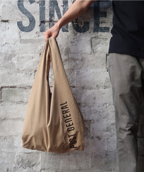 POST GENERAL（ポストジェネラル）の「【POST GENERAL/ポストジェネラル】ショッパーバッグ/#P/G 003（エコバッグ/サブバッグ・メンズ・ホワイト/オリーブ/ブルー/ピンク/サンドベージュ/ブラック・FREE）」の4枚目の写真