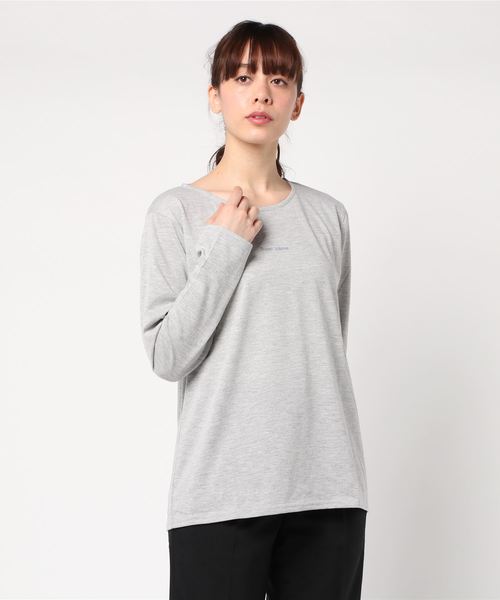 JEANS MATE(ジーンズメイト)の「ロゴプリントロンTシャツ(Tシャツ/カットソー・レディース・ブラック/グレー/オフホワイト/ライトグリーン/ライトブラウン・FREE)」の4枚目の写真