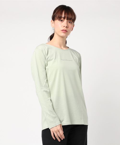 JEANS MATE(ジーンズメイト)の「ロゴプリントロンTシャツ(Tシャツ/カットソー・レディース・ブラック/グレー/オフホワイト/ライトグリーン/ライトブラウン・FREE)」の5枚目の写真