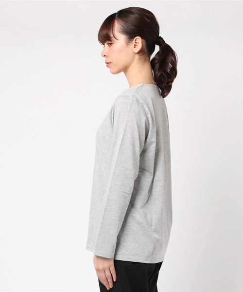JEANS MATE(ジーンズメイト)の「ロゴプリントロンTシャツ(Tシャツ/カットソー・レディース・ブラック/グレー/オフホワイト/ライトグリーン/ライトブラウン・FREE)」の7枚目の写真