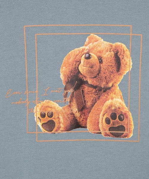 WEGO（ウィゴー）の「WEGO/メロウフリルリブビッグシルエットくまさんスウェット（スウェット・レディース・ベージュ/サックスブルー・FREE）」の10枚目の写真