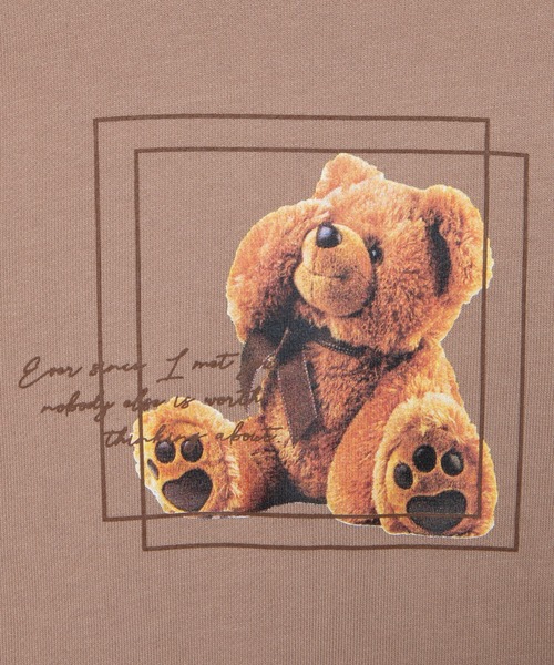 WEGO（ウィゴー）の「WEGO/メロウフリルリブビッグシルエットくまさんスウェット（スウェット・レディース・ベージュ/サックスブルー・FREE）」の9枚目の写真