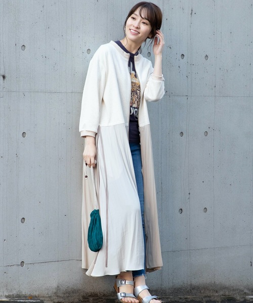 miniyu（ミニュウ）の「La SRIC/カラーブロックジップワンピース（ワンピース・レディース・グレー/オートミール・38）」の3枚目の写真