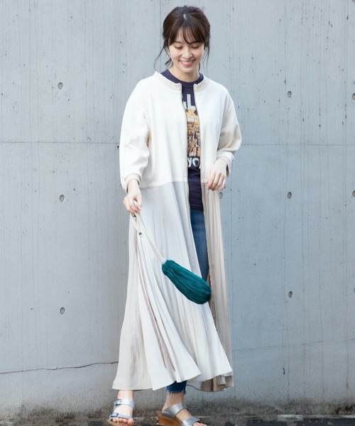 miniyu（ミニュウ）の「La SRIC/カラーブロックジップワンピース（ワンピース・レディース・グレー/オートミール・38）」の5枚目の写真