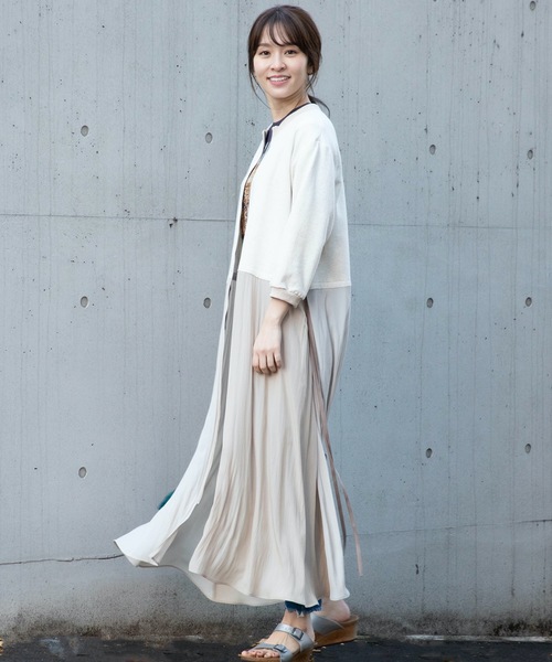 miniyu（ミニュウ）の「La SRIC/カラーブロックジップワンピース（ワンピース・レディース・グレー/オートミール・38）」の6枚目の写真