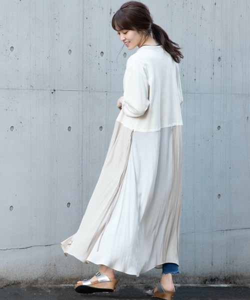 miniyu（ミニュウ）の「La SRIC/カラーブロックジップワンピース（ワンピース・レディース・グレー/オートミール・38）」の7枚目の写真