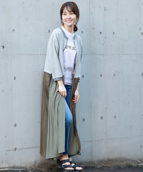 miniyu（ミニュウ）の「La SRIC/カラーブロックジップワンピース（ワンピース・レディース・グレー/オートミール・38）」の11枚目の写真