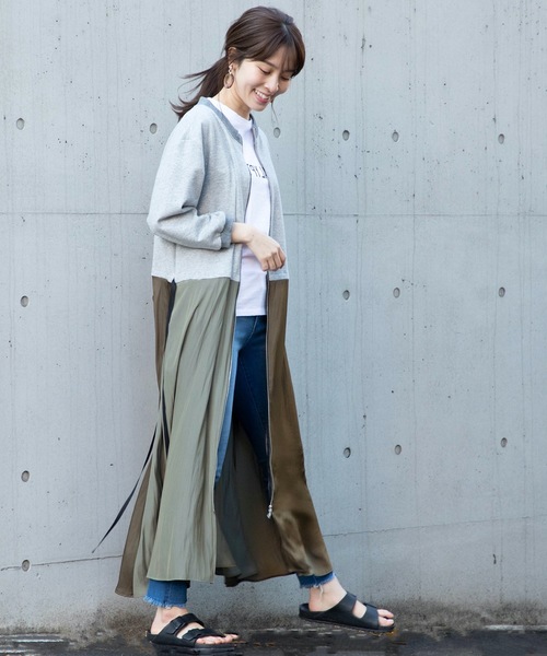 miniyu（ミニュウ）の「La SRIC/カラーブロックジップワンピース（ワンピース・レディース・グレー/オートミール・38）」の12枚目の写真