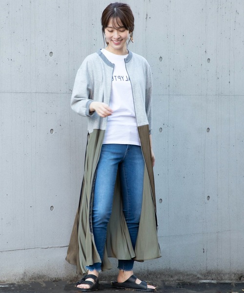 miniyu（ミニュウ）の「La SRIC/カラーブロックジップワンピース（ワンピース・レディース・グレー/オートミール・38）」の13枚目の写真