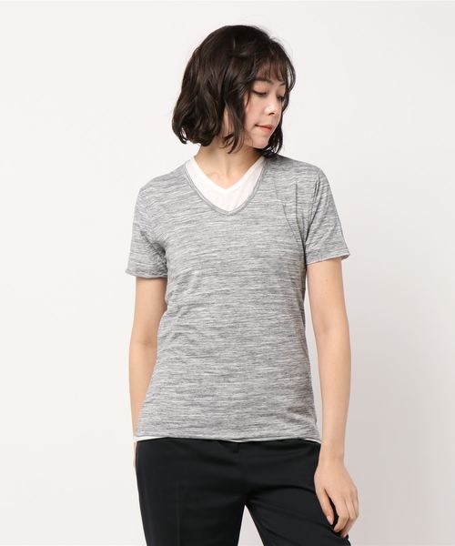 B.I.D.(ビーアイディー)の「《Bl》アンサンブルVネック半袖Tシャツ(Tシャツ/カットソー・レディース・ホワイト/ブラック/ネイビー/グレー/ワインレッド・MEDIUM/LARGE/X-LARGE)」の3枚目の写真