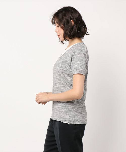 B.I.D.(ビーアイディー)の「《Bl》アンサンブルVネック半袖Tシャツ(Tシャツ/カットソー・レディース・ホワイト/ブラック/ネイビー/グレー/ワインレッド・MEDIUM/LARGE/X-LARGE)」の6枚目の写真