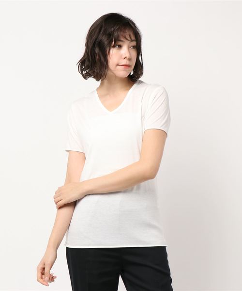 B.I.D.(ビーアイディー)の「《Bl》アンサンブルVネック半袖Tシャツ(Tシャツ/カットソー・レディース・ホワイト/ブラック/ネイビー/グレー/ワインレッド・MEDIUM/LARGE/X-LARGE)」の8枚目の写真