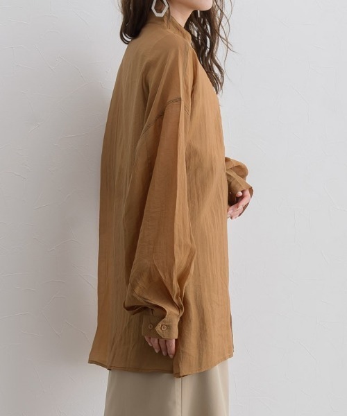 Pierrot（ピエロ）の「ヘンリーネックシアーシャツ（シャツ/ブラウス・レディース・ブラウン系その他/アイボリー/ミント/ベージュ・M）」の20枚目の写真