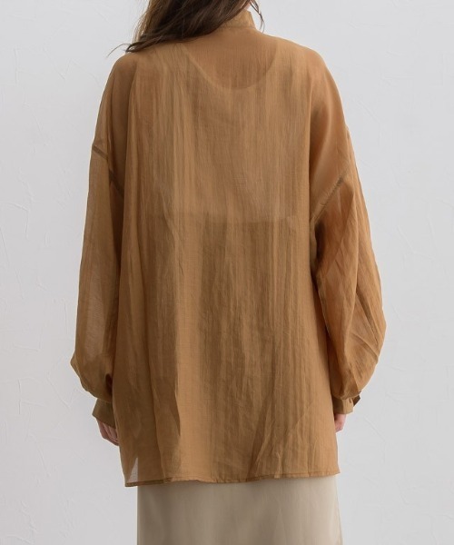 Pierrot（ピエロ）の「ヘンリーネックシアーシャツ（シャツ/ブラウス・レディース・ブラウン系その他/アイボリー/ミント/ベージュ・M）」の21枚目の写真