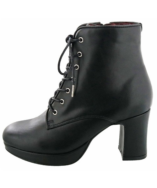 byあしながおじさん(バイアシナガオジサン)の「〈byあしながおじさん〉プラットフォームレースアップブーツ(ブーツ・レディース・ブラック/ベージュ/ブラウン・22.5cm/23.5cm/24.5cm/23.0cm/24.0cm)」の4枚目の写真