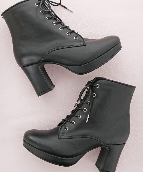 byあしながおじさん(バイアシナガオジサン)の「〈byあしながおじさん〉プラットフォームレースアップブーツ(ブーツ・レディース・ブラック/ベージュ/ブラウン・22.5cm/23.5cm/24.5cm/23.0cm/24.0cm)」の7枚目の写真