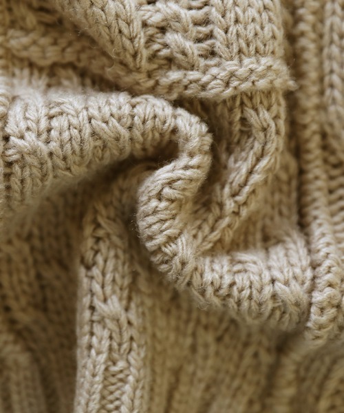 select MOCA（セレクトモカ）の「ミックスケーブルニットベスト（ベスト・レディース・ベージュ/ブラウン/オフホワイト・FREE）」の8枚目の写真