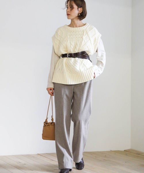ミックスケーブルニットベスト（ベスト）｜select MOCA（セレクトモカ