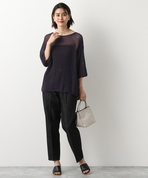 LEPSIM(レプシィム)の「7Gリラックスザックリプルオーバー 893099(ニット/セーター・レディース・ブラック/モカ/パープル・FREE)」の6枚目の写真