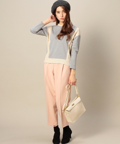 BEAUTY&YOUTH UNITED ARROWS（ビューティーアンドユースユナイテッドアローズ）の「BYTF ダブルクロス タックテーパードパンツ◆（その他パンツ・レディース・ライトピンク/ネイビー/ダークグレー・SMALL/MEDIUM）」の12枚目の写真