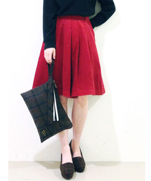 Kastane（カスタネ）の「【Kastane】ハーフ丈タックキュロット（その他パンツ・レディース・ネイビー/レッド/ダークブラウン/インディゴブルー・FREE）」の7枚目の写真