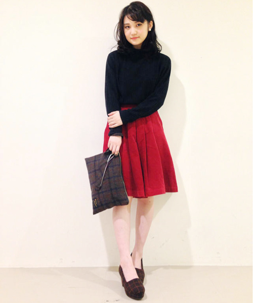 Kastane（カスタネ）の「【Kastane】ハーフ丈タックキュロット（その他パンツ・レディース・ネイビー/レッド/ダークブラウン/インディゴブルー・FREE）」の5枚目の写真