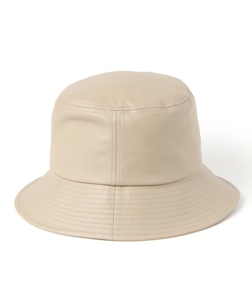 BAYFLOW（ベイフロー）の「フェイクレザーバケットハット（ハット・レディース・ベージュ/オフホワイト・FREE）」の4枚目の写真