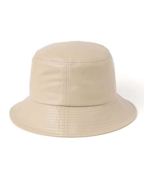 BAYFLOW（ベイフロー）の「フェイクレザーバケットハット（ハット・レディース・ベージュ/オフホワイト・FREE）」の5枚目の写真