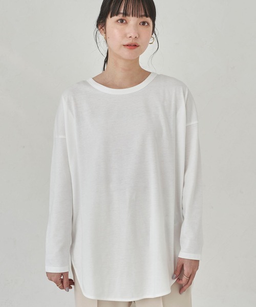 earth music&ecology（アースミュージックアンドエコロジー）の「ラウンドヘムカットチュニック ＊（Tシャツ/カットソー・レディース・オフホワイト・FREE）」の19枚目の写真