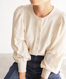 SLOBE IENA | PECCI SOFTCREPE 柄編みカーディガン【手洗い可能】◆(カーディガン/ボレロ)