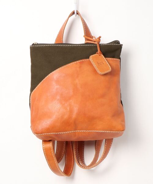 fes(フェス)の「【fes/フェス】カウレザー×キャンバス 2wayリュック(バックパック/リュック・レディース・グレー/カーキ/ネイビー・FREE)」の2枚目の写真