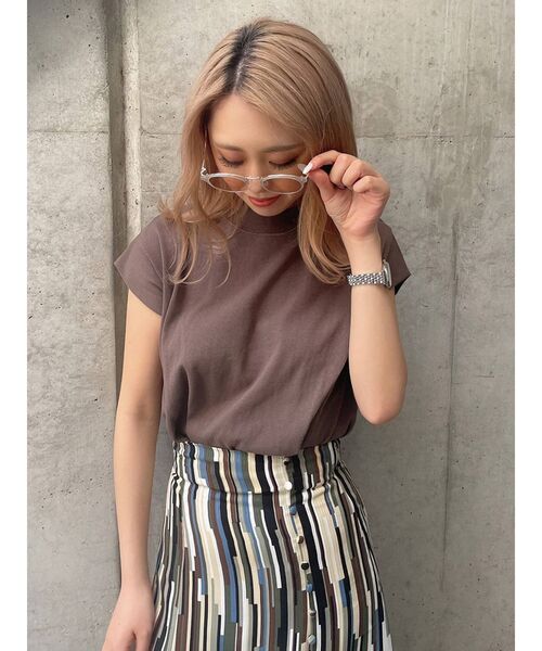 MURUA（ムルーア）の「ヘムタックタンクトップ（タンクトップ・レディース・ホワイト/ブラック/ピンク/ライトグリーン/モカ・FREE）」の6枚目の写真