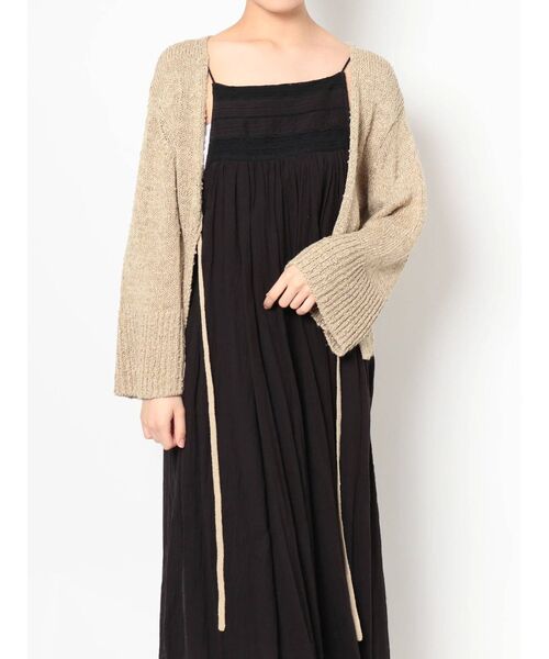 MERCURYDUO(マーキュリーデュオ)の「リネン混ショートニットカーディガン(カーディガン/ボレロ・レディース・ベージュ/ライム/アイボリー・FREE)」の1枚目の写真