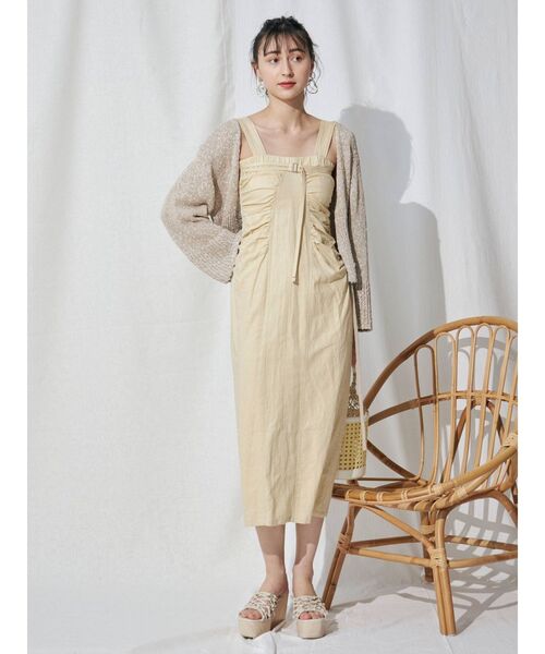 MERCURYDUO(マーキュリーデュオ)の「リネン混ショートニットカーディガン(カーディガン/ボレロ・レディース・ベージュ/ライム/アイボリー・FREE)」の20枚目の写真