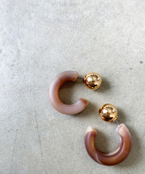 Auntie Rosa Holiday（アンティローザホリデー）の「マーブルピアス（ピアス（両耳用）・レディース・ブラック/ブラウン/その他/ナチュラル・FREE）」の12枚目の写真