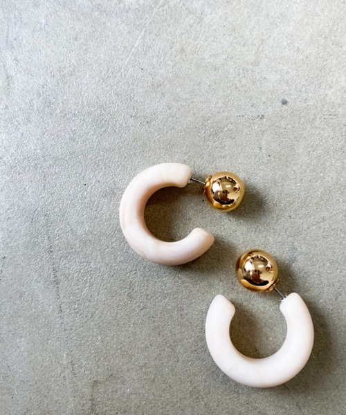 Auntie Rosa Holiday（アンティローザホリデー）の「マーブルピアス（ピアス（両耳用）・レディース・ブラック/ブラウン/その他/ナチュラル・FREE）」の18枚目の写真