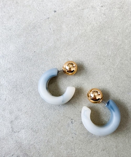 Auntie Rosa Holiday（アンティローザホリデー）の「マーブルピアス（ピアス（両耳用）・レディース・ブラック/ブラウン/その他/ナチュラル・FREE）」の6枚目の写真