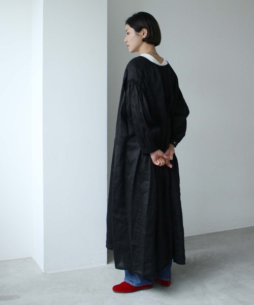 cardo fabrica(カルドファブリカ)の「._◇リネンローンピンタック×レースワンピース(ワンピース・レディース・ホワイト/ブラック・FREE)」の10枚目の写真