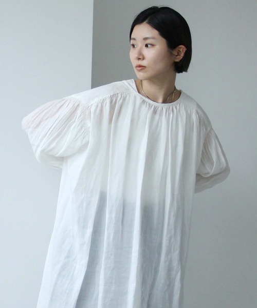 cardo fabrica(カルドファブリカ)の「._◇リネンローンピンタック×レースワンピース(ワンピース・レディース・ホワイト/ブラック・FREE)」の21枚目の写真