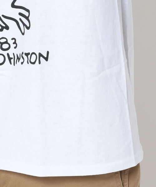 DANIEL JOHNSTON(ダニエルジョンストン)の「S/S PRINT TEE 'HI HOW ARE YOU?' / S/S プリントT”ハイハワユー?”(Tシャツ/カットソー・メンズ・ホワイト/ブラック・X-LARGE/LARGE/MEDIUM)」の8枚目の写真