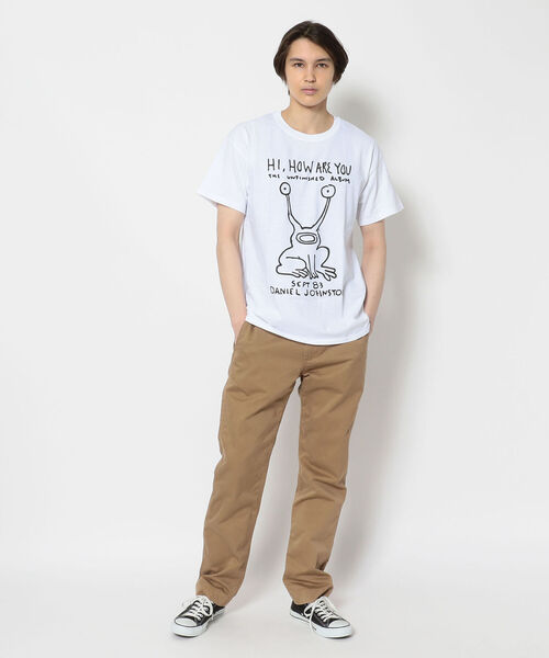 DANIEL JOHNSTON(ダニエルジョンストン)の「S/S PRINT TEE 'HI HOW ARE YOU?' / S/S プリントT”ハイハワユー?”(Tシャツ/カットソー・メンズ・ホワイト/ブラック・X-LARGE/LARGE/MEDIUM)」の9枚目の写真