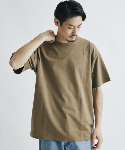 JOURNAL STANDARD（ジャーナルスタンダード）の「◆【WEB限定】【LASKA × SOLOTEX】PLATE クルーネック Tシャツ /くすみカラー/無地T/オーバーサイズ/ユニセックス対応/6色展開（Tシャツ/カットソー・メンズ・カーキ/ベージュ/グリーン/ブラウン/ホワイト/ブラック・SMALL/MEDIUM/LARGE/X-LARGE）」の4枚目の写真