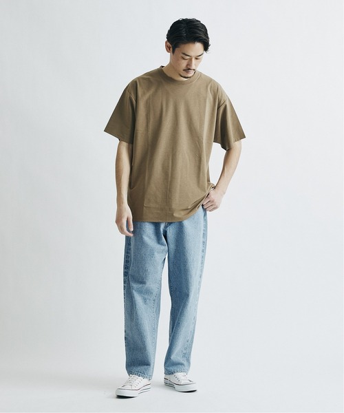 JOURNAL STANDARD（ジャーナルスタンダード）の「◆【WEB限定】【LASKA × SOLOTEX】PLATE クルーネック Tシャツ /くすみカラー/無地T/オーバーサイズ/ユニセックス対応/6色展開（Tシャツ/カットソー・メンズ・カーキ/ベージュ/グリーン/ブラウン/ホワイト/ブラック・SMALL/MEDIUM/LARGE/X-LARGE）」の8枚目の写真