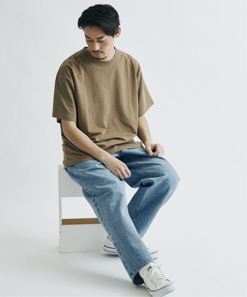 JOURNAL STANDARD（ジャーナルスタンダード）の「◆【WEB限定】【LASKA × SOLOTEX】PLATE クルーネック Tシャツ /くすみカラー/無地T/オーバーサイズ/ユニセックス対応/6色展開（Tシャツ/カットソー・メンズ・カーキ/ベージュ/グリーン/ブラウン/ホワイト/ブラック・SMALL/MEDIUM/LARGE/X-LARGE）」の9枚目の写真
