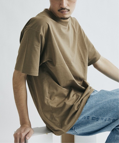 JOURNAL STANDARD（ジャーナルスタンダード）の「◆【WEB限定】【LASKA × SOLOTEX】PLATE クルーネック Tシャツ /くすみカラー/無地T/オーバーサイズ/ユニセックス対応/6色展開（Tシャツ/カットソー・メンズ・カーキ/ベージュ/グリーン/ブラウン/ホワイト/ブラック・SMALL/MEDIUM/LARGE/X-LARGE）」の10枚目の写真