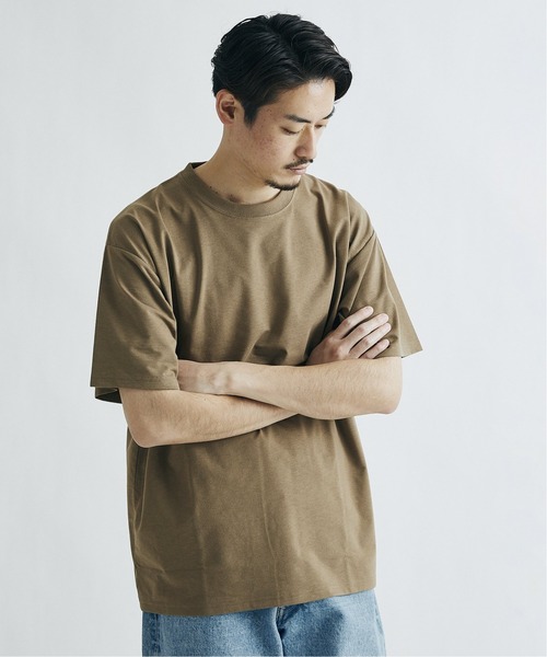 JOURNAL STANDARD（ジャーナルスタンダード）の「◆【WEB限定】【LASKA × SOLOTEX】PLATE クルーネック Tシャツ /くすみカラー/無地T/オーバーサイズ/ユニセックス対応/6色展開（Tシャツ/カットソー・メンズ・カーキ/ベージュ/グリーン/ブラウン/ホワイト/ブラック・SMALL/MEDIUM/LARGE/X-LARGE）」の11枚目の写真
