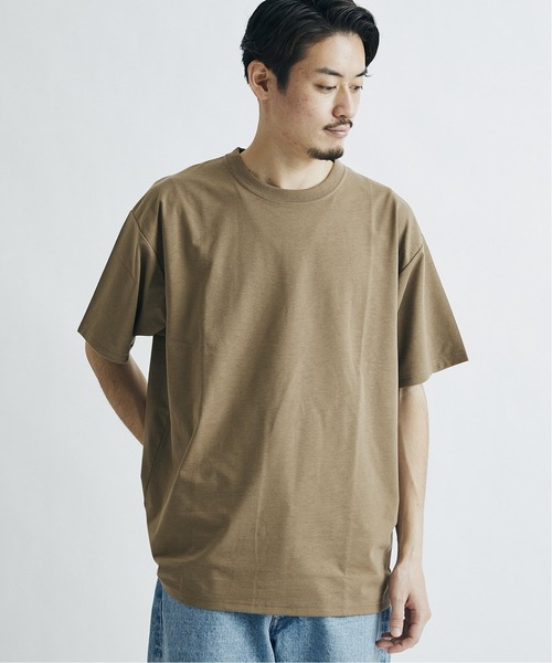 JOURNAL STANDARD（ジャーナルスタンダード）の「◆【WEB限定】【LASKA × SOLOTEX】PLATE クルーネック Tシャツ /くすみカラー/無地T/オーバーサイズ/ユニセックス対応/6色展開（Tシャツ/カットソー・メンズ・カーキ/ベージュ/グリーン/ブラウン/ホワイト/ブラック・SMALL/MEDIUM/LARGE/X-LARGE）」の12枚目の写真