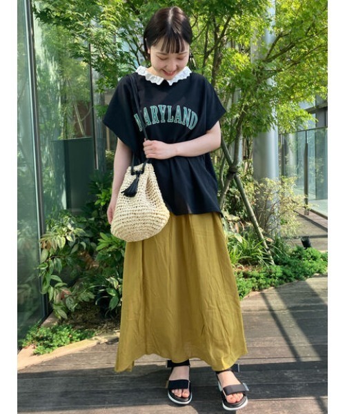 Lugnoncure(ルノンキュール)の「麻レーヨンマキシ丈スカート(スカート・レディース・ブルー/ベージュ/マスタード/ブラック・フリ-)」の19枚目の写真